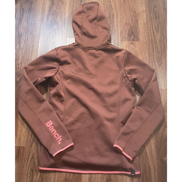 Bench Full Zip Sweater Long Sleeve Mock Neck Hoodie Brown Women's M - MINOR FLAW - Picture 7 of 8
